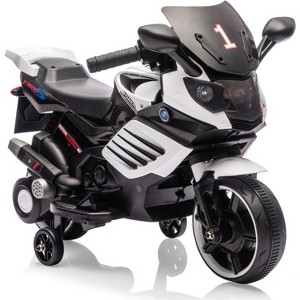 Kids Ride On Motorcycle, 6V Battery Powered Electric Motorcycle, w/Treaded Tires, Horn, Music, Training Wheels, for Kids Toddler Boys Girls 3-6 - 1 of 4
