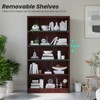 GlasFlength Decorative Bookshelf, Spacious Space and Adjustable Shelf, Open Bookshelves for Bedroom, Living Room, Home Office，Brown，33"*11.6"*60" - 2 of 4