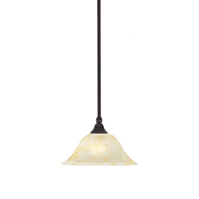 Toltec Lighting Any 1 - Light Pendant in  Dark Granite with 10" Amber Marble Shade