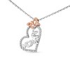 Haus of Brilliance Two Tone Silver 1/5 cttw Diamond "Mom" and Heart Pendant Necklace - 2 of 4