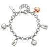 Black Bow Jewelry Stainless Steel and CZ Dangling Love Charms Adjustable Bracelet - image 3 of 4