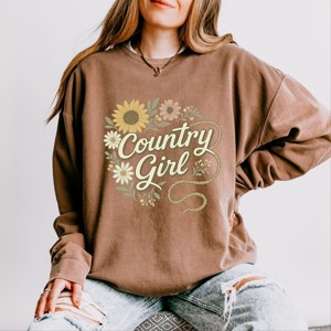 Country Girl Rope Watercolor  - Womens Lightweight Garment Dyed Sweatshirt - 1 of 3