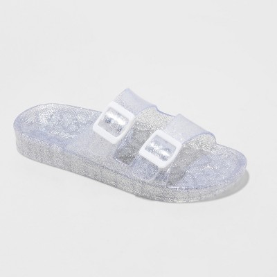 girls silver glitter sandals