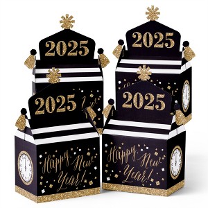 Big Dot of Happiness New Year's Eve - Gold - Treat Box Party Favors - 2025 New Years Eve Party Goodie Gable Boxes - Set of 12 - 1 of 4