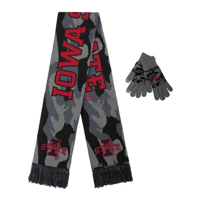 NCAA Iowa State Cyclones Knit Black Camo Glove & Scarf Set - 2pc