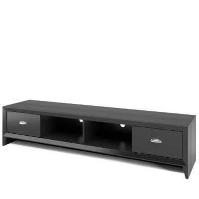 Lakewood 70'' Black Wood Grain TV Stand with Cabinet Storage