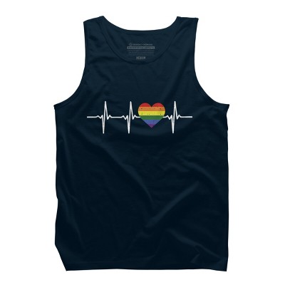 Adult Design By Humans Heartbeat Rainbow Heart Pride By KangThien Tank Top