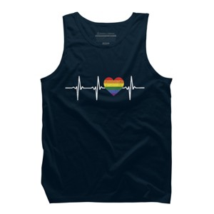 Adult Design By Humans Heartbeat Rainbow Heart Pride By KangThien Tank Top - 1 of 2