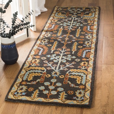 Heritage Charcoal and Multi Wool Hand-Tufted Runner Rug