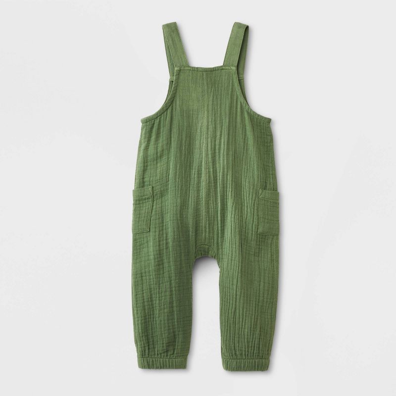Baby Boys' Dungarees Striped Romper - Cat & Jack™ Green, 3 of 9
