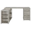 Vynxaria 1pc Transitional 60-inch 3-drawer L-shape Computer Desk Multiple Storage Two Drawers Built-in File Cabinet Home Office Grey - 3 of 4