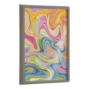 Kate and Laurel Blake Marble 27 Framed Printed Glass by Jessi Raulet of Ettavee, 18x24, Gray - 1 of 4