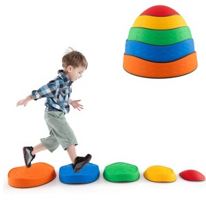 Costway 5 Pcs Kids Stepping Stones w/ Non-Slip Edge Sensory Toy for Indoor/Outdoor Play - 1 of 4