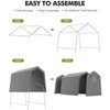 Portable Carport, Storage Shed with Heavy Duty Waterproof Tarp & 2 Roll-Up Zipper Doors, Ideal Tent for Motorcycles, Bikes, Garden Tools - 4 of 4