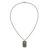 Chisel Stainless Steel Antiqued and Polished Skull Dog Tag on a 24" Cable Chain Necklace - 4 of 4