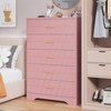 5 Drawer Dresser, Drawer Chest, Tall Storage Chest Cabinet Organizer Unit with Gold Handles, Small Dresser for Bedroom, Living Room, Closet - 3 of 4