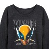 Women's - Marvel - Wolverine Masked Face Lightweight French Terry Wide Neck Long Sleeve Shirt - 2 of 4