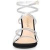 Allegra K Women's Clear Strap Rhinestone Lace Up Stiletto Heels Sandals - 2 of 4