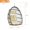 PAGED Outdoor Rattan Swing Chair with Water Resistant Cushion and UV Resistant Frame,Egg Chair for Patio,Porch,Garden - 3 of 4