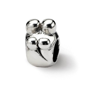 Black Bow Jewelry Sterling Silver Family of 4 Bead Charm - 1 of 4