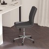 Merrick Lane Mid-Back Armless Home Office Chair with Height Adjustable Swivel Seat and Five Star Chrome Base - 4 of 4