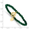 Chisel Stainless Steel Polished Yellow IP-plated Dove 4mm Green Jade Beaded Stretch Bracelet - 4 of 4
