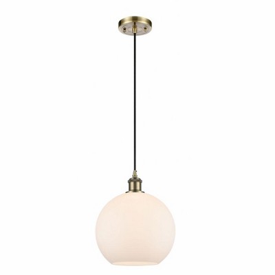 Athens - 1 Light Cord Hung Mini Pendant In Industrial Style-13 Inches Tall and 10 Inches Wide