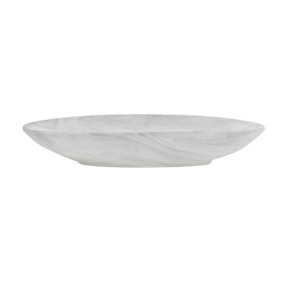 CosmoLiving Minimalist White Porcelain Oval Planter Set, 24"x10"