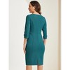 INSPIRE CHIC Women's 3/4 Sleeve Split Neck Wear to Work Business Sheath Dresses - 3 of 4
