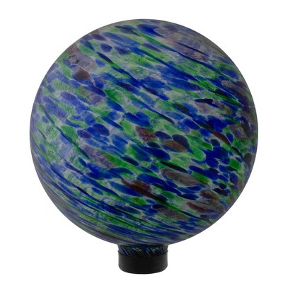 Northlight 10" Green and Blue Swirl Designed Outdoor Garden Gazing Ball