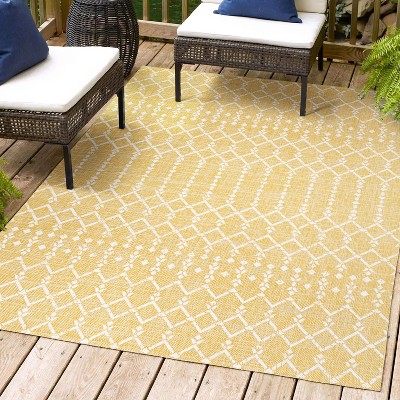 JONATHAN Y Ourika Moroccan Geometric Textured Weave Indoor/Outdoor Area Rug