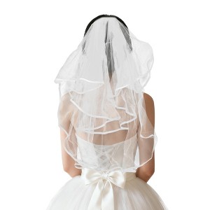 Unique Bargains Wedding Veil Natural White 1 Pc - 1 of 4