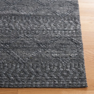 Gray Flat Woven Handmade Wool Area Rug 4' x 6'