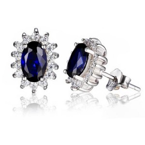 Kate Sterling Silver Purple Clear CZ Stud Earrings Womens Ginger Lyne Collection - 1 of 3