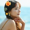 Unique Bargains Women's Fake Flowers Hair Clips Yellow Green 20 Pcs - 2 of 4