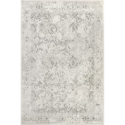 Ivory Rectangular Easy Care Synthetic Area Rug, 52" x 24"