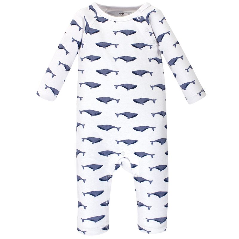 Touched by Nature Baby Organic Cotton Coveralls 3pk, Blue Whale, 4 of 6