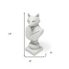 HomeRoots 13" White Resin Fox Bust Tabletop Sculpture - 3 of 4