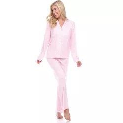 Women's Long Sleeve Pajama Set Pink Small - White Mark : Target