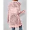 Womens Cardigan Above Knee Crochet Sweater Open Front Ribbed Long Sleeve Lightweight Sweater Longline Cardigan Cozy Fall Sweater Coats - 2 of 4