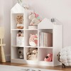 Toy Storage Organizer 7-Cubby Kids Bookshelf White Bookcase Toddlers Playhouse Cabinet Shelf for Boys Girls Wooden Cubby Storage Toy Shelf - 3 of 4