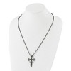Black Bow Jewelry Stainless Steel Antique White Bronze-Plated CZ Cross Necklace, 24 Inch - 3 of 4