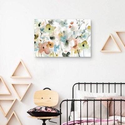 36.5" x 24.5" Multicolor Botanical Abstract Canvas Wall Art