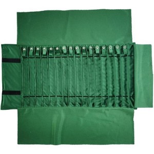 Portable Jewelry Roll Travel Bag, Untangled Necklace Storage with 16 Chain Holders, Black Display Organizer - 1 of 4