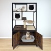 Cat litter box cabinet, hidden cat pet furniture with storage shelves, hammock, scratching mat and cat post, indoor cat house, wooden cat toilet - 3 of 4