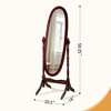 Dolonm Queen Anne Style 16 in. W x 59.25 in. H Floor Mirror Standing Mirror Tilting Oval Wood Full Length Mirror - 4 of 4
