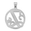 Black Bow Jewelry Rhodium Plated Sterling Silver Fancy Script Initial A-Z Pendant, 20mm - 3 of 4