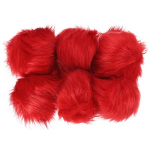 Unique Bargains Fluffy Soft Elastic Faux Fur Pom Poms for Hats DIY Scarves Gloves 6 Pcs - 1 of 4