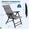 Patio Rattan Folding Reclining Chair, Portable Foldable Rattan Chairs w/Adjustable High Backrest & Widened Armrest - 3 of 4