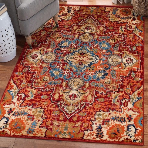 Indoor Rug, outlets Red, 5' x 7'